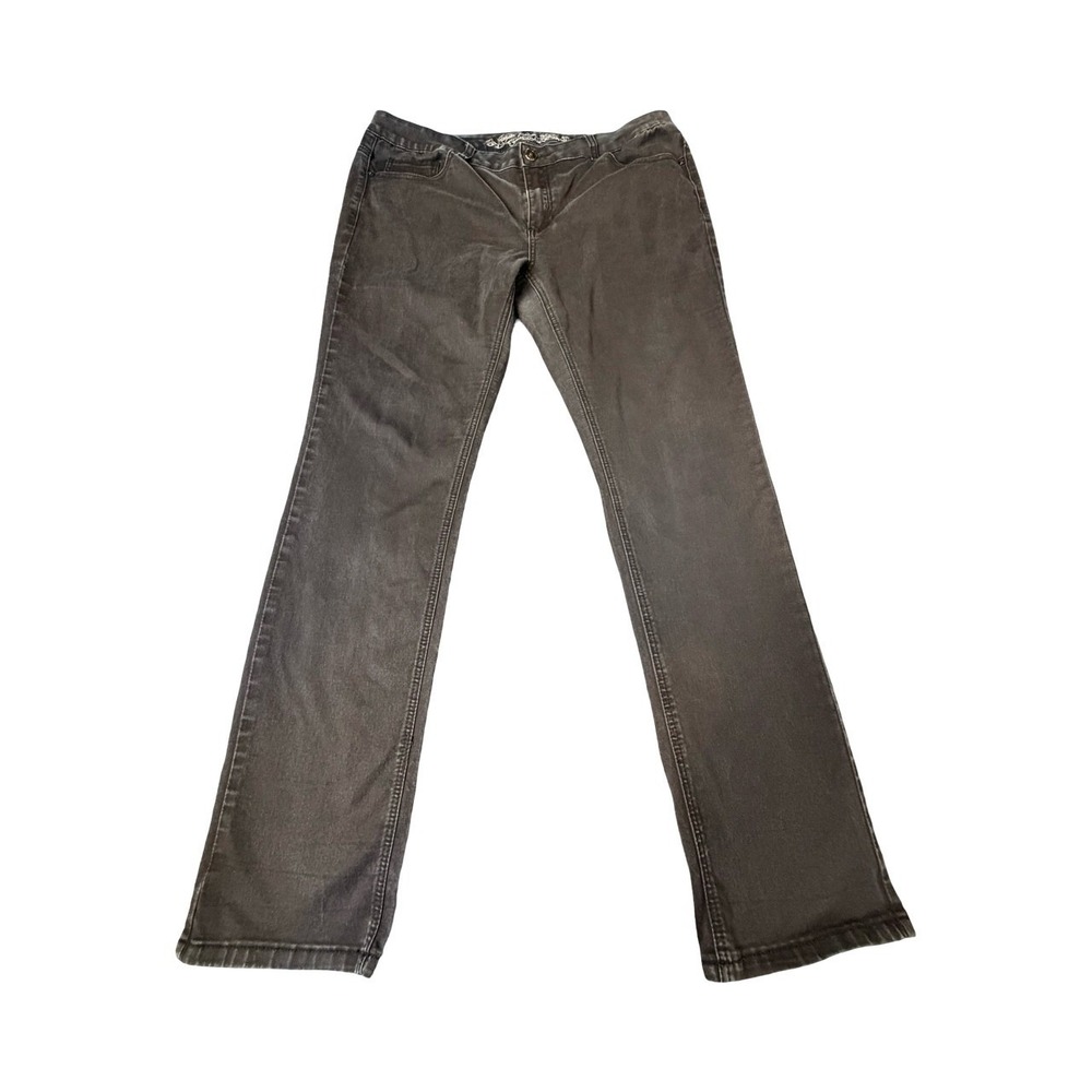 Wax Jeans Pants Women 2X Black W11P777X Flared Bootcut Stretch Denim Denim